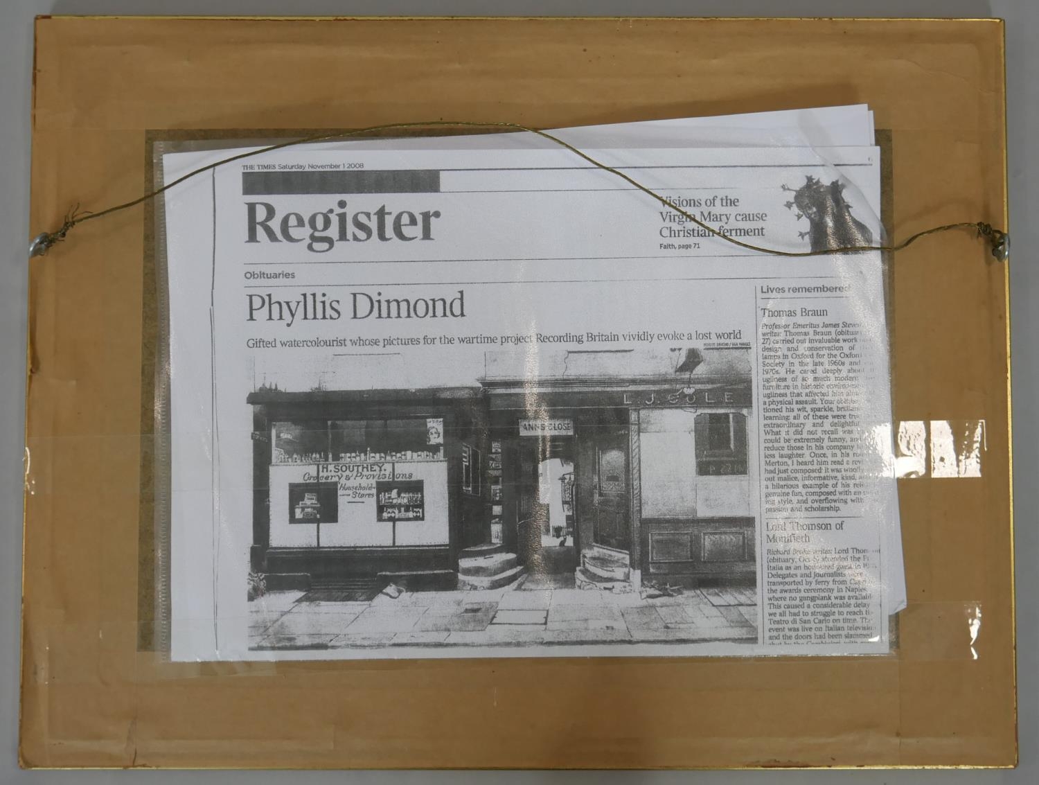 Phyllis Dimond- A framed and glazed print of a shop front, printed signature. H.32 W.41.5cm - Image 4 of 6