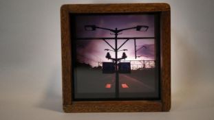 PERRAN COSTI (AUSTRALIAN), lightbox with glass, digital print with wood. Redfern Station signed,