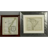 Two framed and glazed 18th century maps. One titled 'Coste Occidentale d'Afrique, depuit le