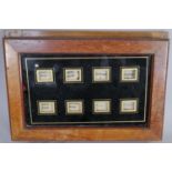 A late Victorian walnut cased eight division butler's bell call box. H.28cm