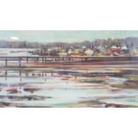 Katharine Le Hardy, a framed and glazed signed print titled Itchenor Jetty, edition 3/25, signed