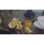 A framed oil on canvas, still life fruit, signed Masson. H.84.5 W.97cm