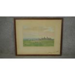 William Giles (1872-1939), a limited edition coloured woodcut, Stonehenge, signed by the artist. W.