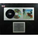 A framed producers presentation for sales of 600,000 copies of Fat of the Land by The Prodigy. H.