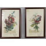 Two framed and glazed antique lithographic prints by Paul Jerrard of botanical species with gilded