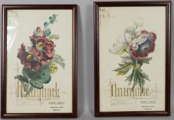 Two framed and glazed antique lithographic prints by Paul Jerrard of botanical species with gilded