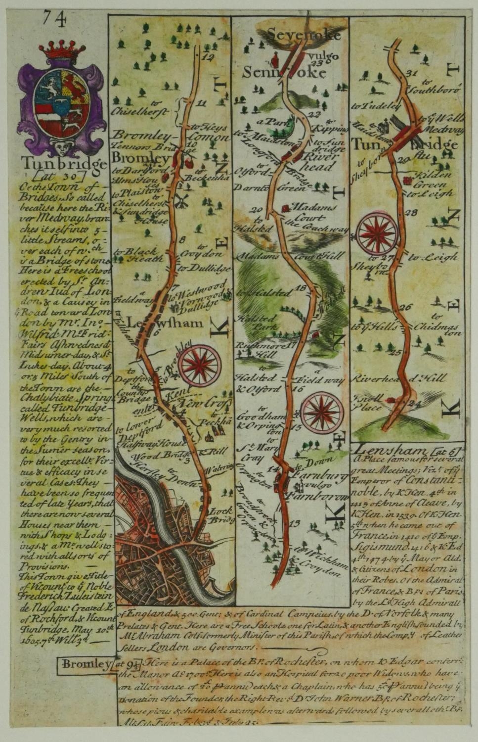 Two framed and glazed antique maps. One titled Das Ander Buch, by Münster (1489-1552). The other a - Image 5 of 8