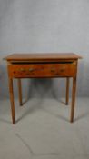 A C.1900 pine side table with frieze drawer on square supports. H.72 W.76 D.45cm