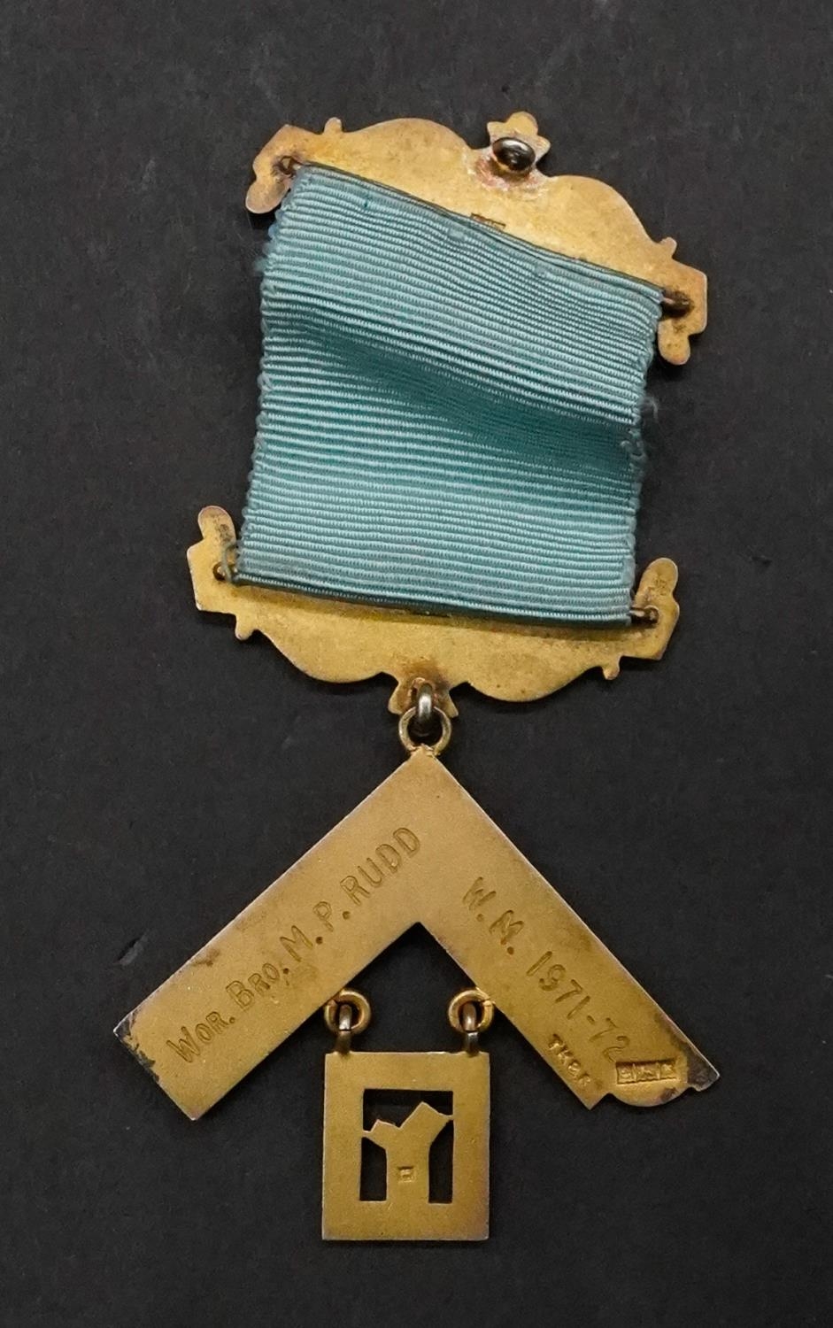 Two Anton Lodge silver and white metal Masonic medals. One white metal engraved medal with square, - Image 2 of 7