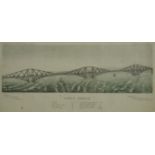 A framed and glazed antique hand coloured engraving of the Forth Bridge by Jordnison & Co designers.