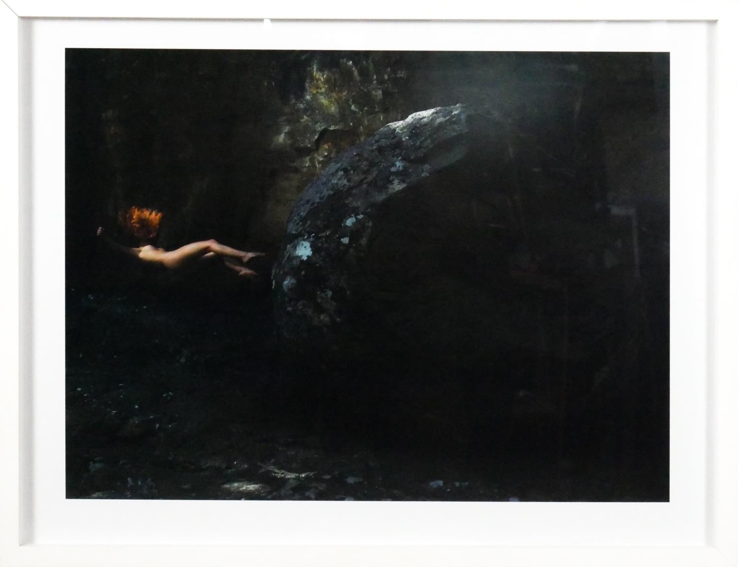 Toby Burrows- A framed and glazed chromogenic surrealist print of a lady falling, edition 6/8, - Image 2 of 6