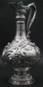 A Victorian Irish silver Armada claret jug by John Smythe. A classic Armada design with a bellied