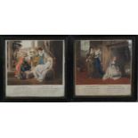 After Henry James Richter, two framed and glazed 19th century hand coloured engravings of scenes