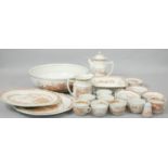 A Furnivals Quail part tea, coffee and dinner service. Including seven cups, a teapot, saucers,