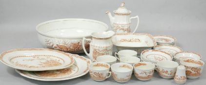 A Furnivals Quail part tea, coffee and dinner service. Including seven cups, a teapot, saucers,