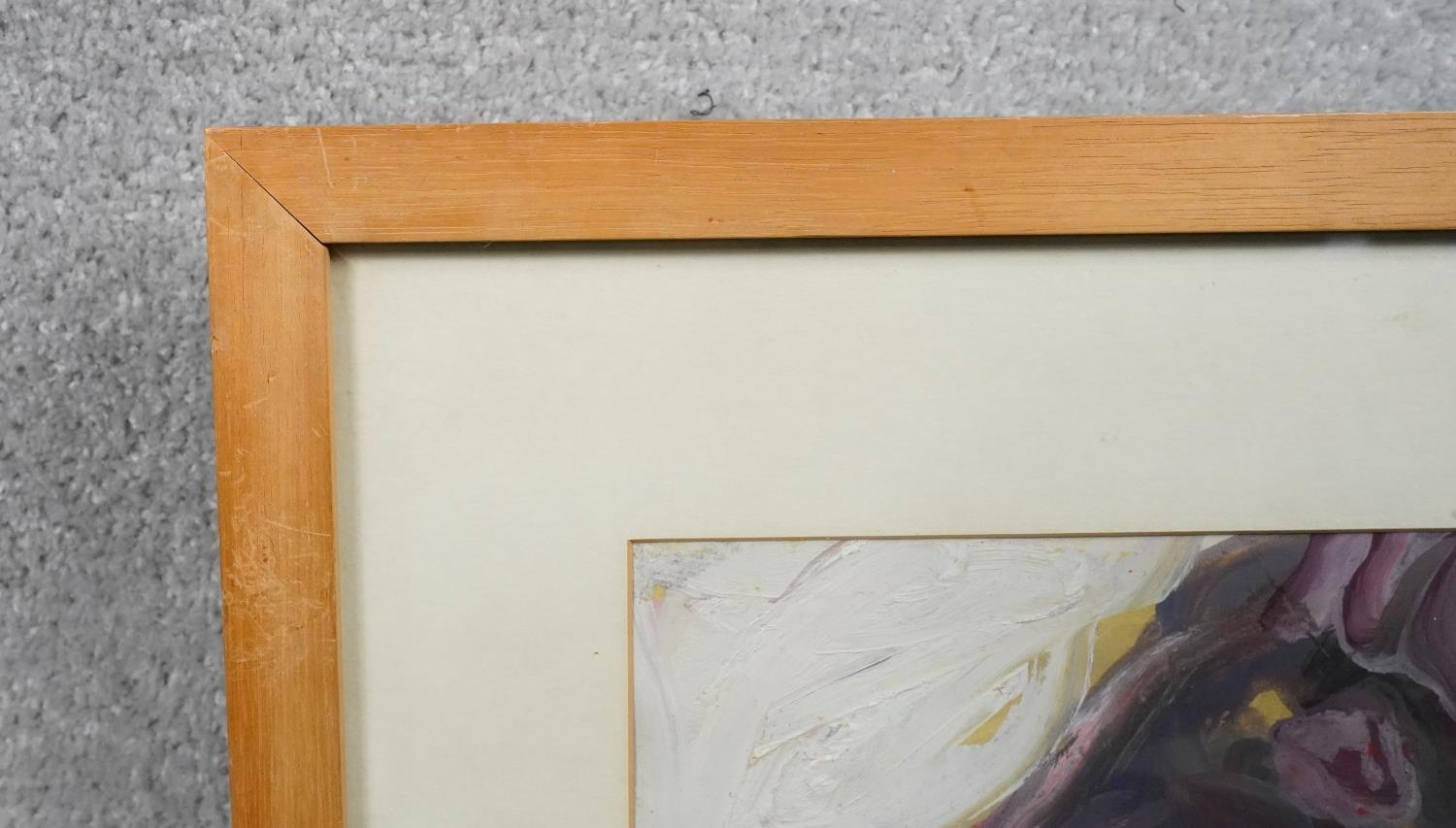 A pair of expressionist figural studies, acrylic on paper, and a framed oil on board, female - Image 8 of 10