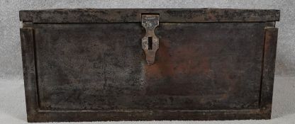 A 19th century iron Armada chest of plain bound design with twin carrying handles. H26 W.61cm