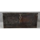 A 19th century iron Armada chest of plain bound design with twin carrying handles. H26 W.61cm