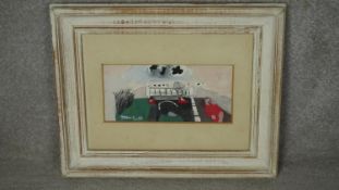 A framed and glazed gouache on paper, "Slumber" signed J Mc Gill, label to the reverse. W.50 H.40
