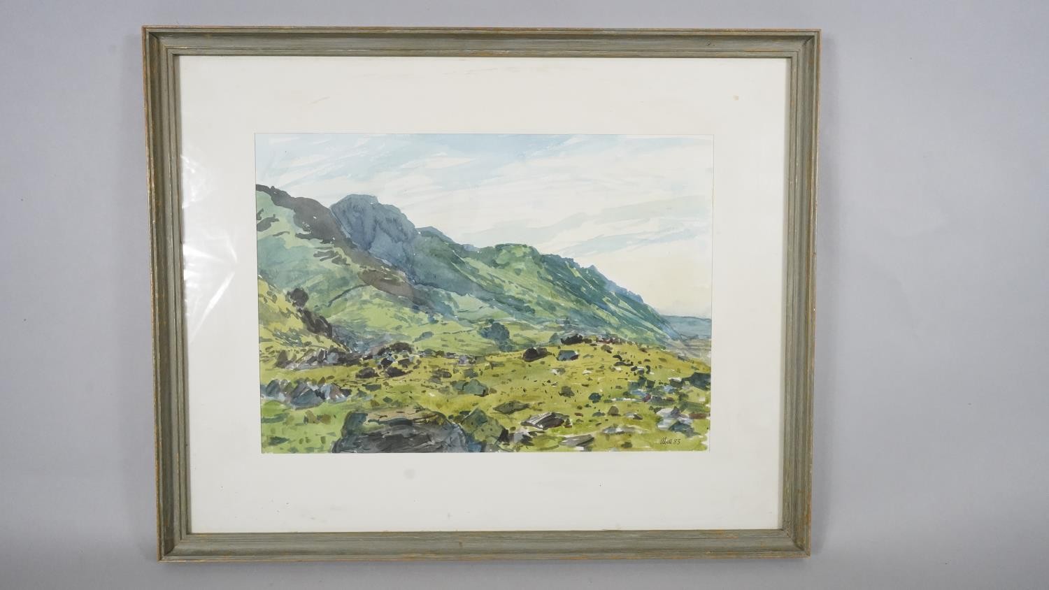 Roy Abell (B.1931), watercolour, rocky landscape, signed with brief artist's bio to the reverse. H. - Image 2 of 7