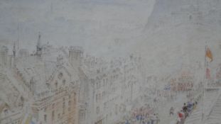 Albert Goodwin (1845-1932), watercolour, Edinburgh Castle, signed and dated with label to the