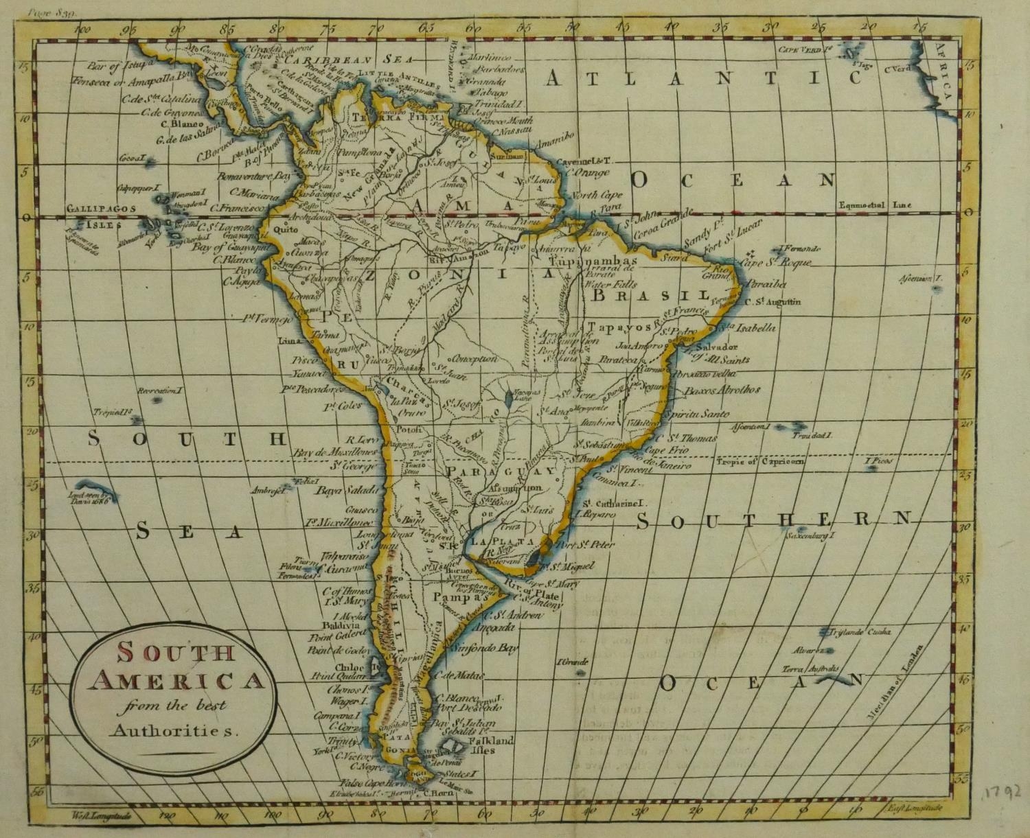 Two framed and glazed 18th century maps. One titled 'Coste Occidentale d'Afrique, depuit le - Image 2 of 9