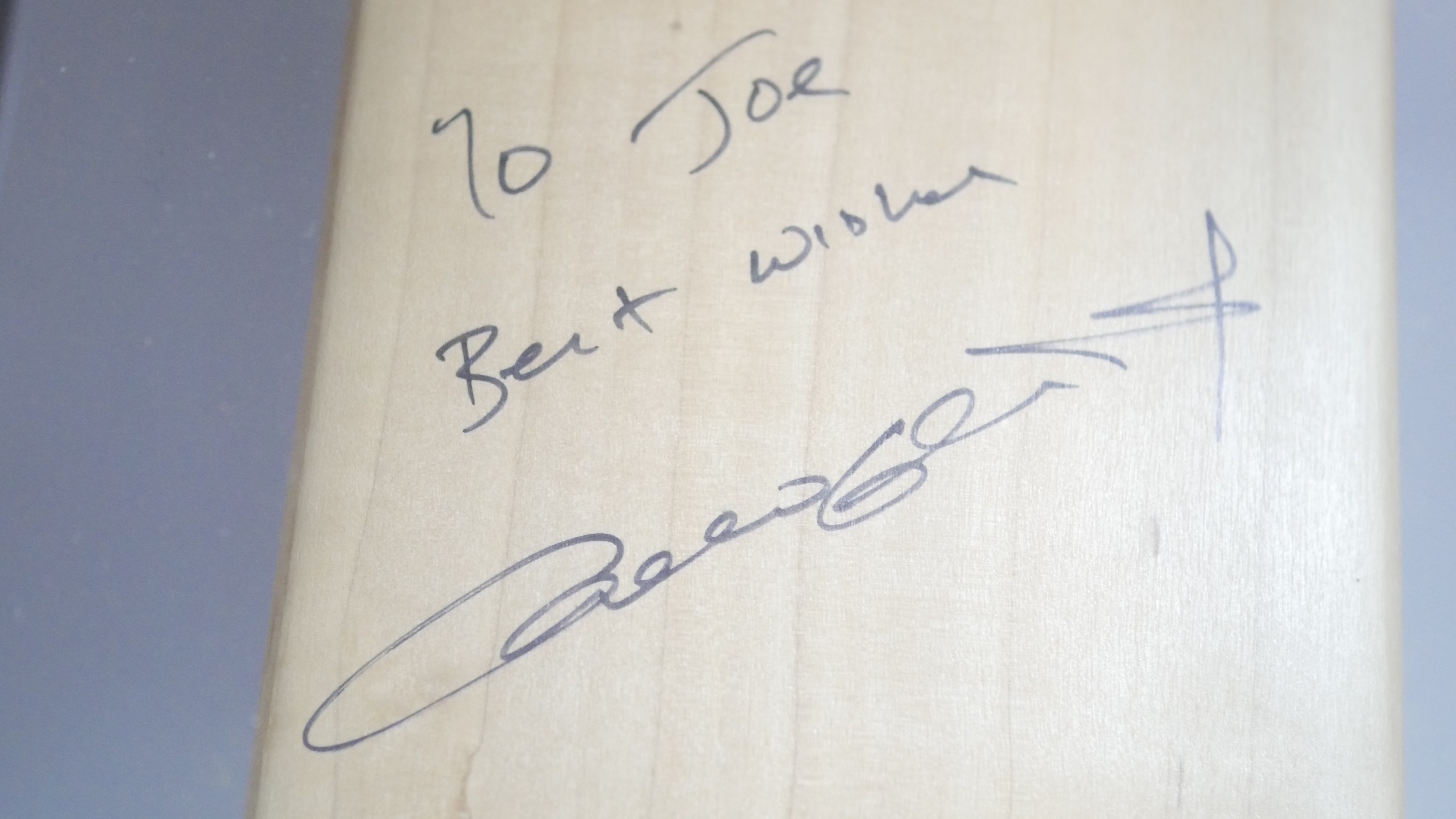 A box framed Wormwood 'The Wand' cricket bat signed and inscribed by England cricketer Andrew - Image 5 of 5