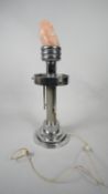 A vintage style chrome table lamp with crystal shade in the form of a flame. H.78 W.29