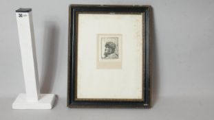 Lucien Pissaro (1863-1944) A framed and glazed signed woodblock print. With artists monogram in