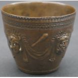 A 19th century bronze classical design cup signed F. Levillain & F. Barbedienne. Decorated with