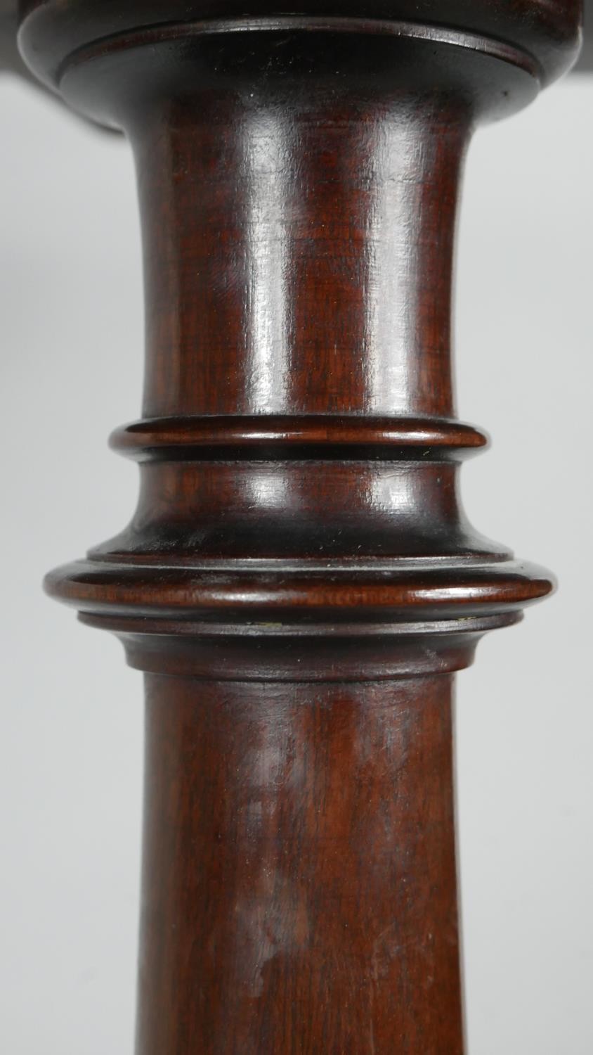 A Georgian style mahogany tilt top occasional table with pie crust edge on husk carved turned - Image 6 of 10