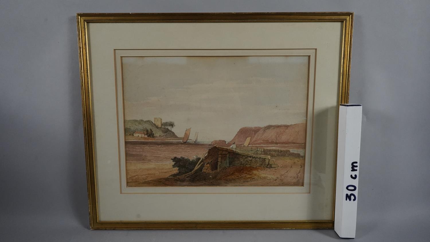 Attributed to Samuel Prout (1783-1852), a 19th century watercolour, "River Estuary" inscribed to the - Image 5 of 6