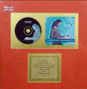 A framed producers presentation for sales of 400,000 copies of Brimful Of Asha by Cornershop. H.41