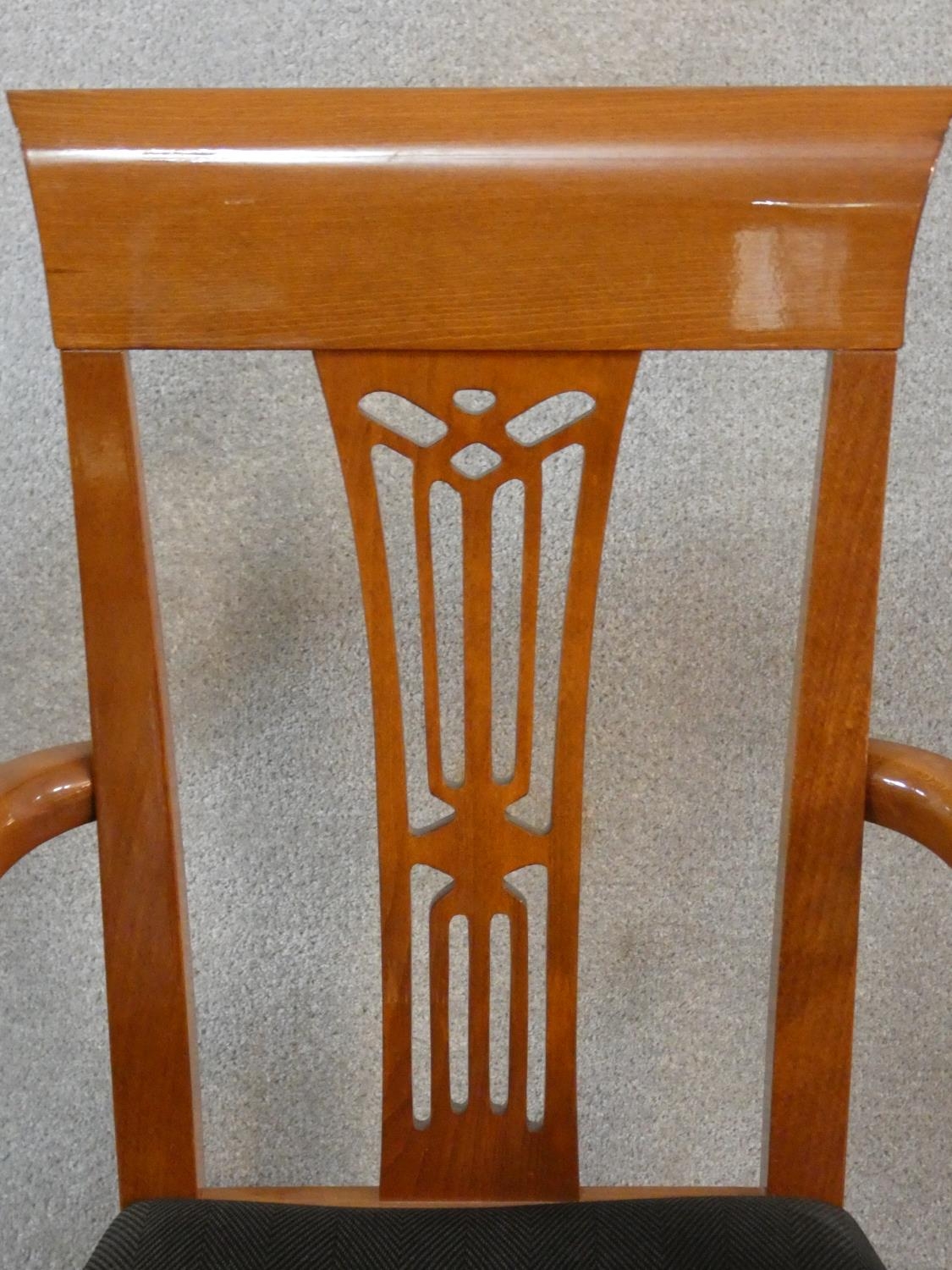 A set of six contemporary Italian cherrywood dining chairs by Pietro Constantini to include two - Image 3 of 7
