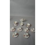 Six porcelain Royal Crown Derby, 'Derby Posies' cups and saucers along with a one person Booths '