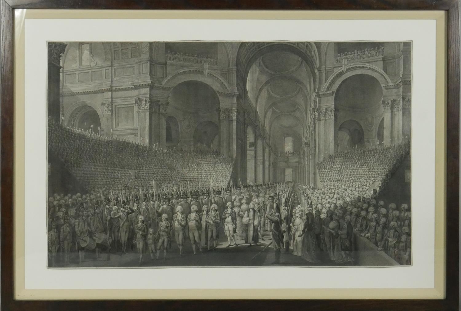 After James Neagle, a framed and glaze 18th century engraving Celebration of the Recovery of - Image 2 of 5