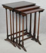 a nest of three mahogany Georgian style graduating occasional tables. H.68 W.48 D.32cm (one
