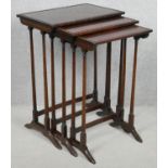 a nest of three mahogany Georgian style graduating occasional tables. H.68 W.48 D.32cm (one