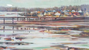 Katharine Le Hardy, a framed and glazed signed print titled Itchenor Jetty, edition 3/25, signed