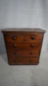 A Victorian mahogany chest of drawers on plinth base. H.106 W.100 D.48