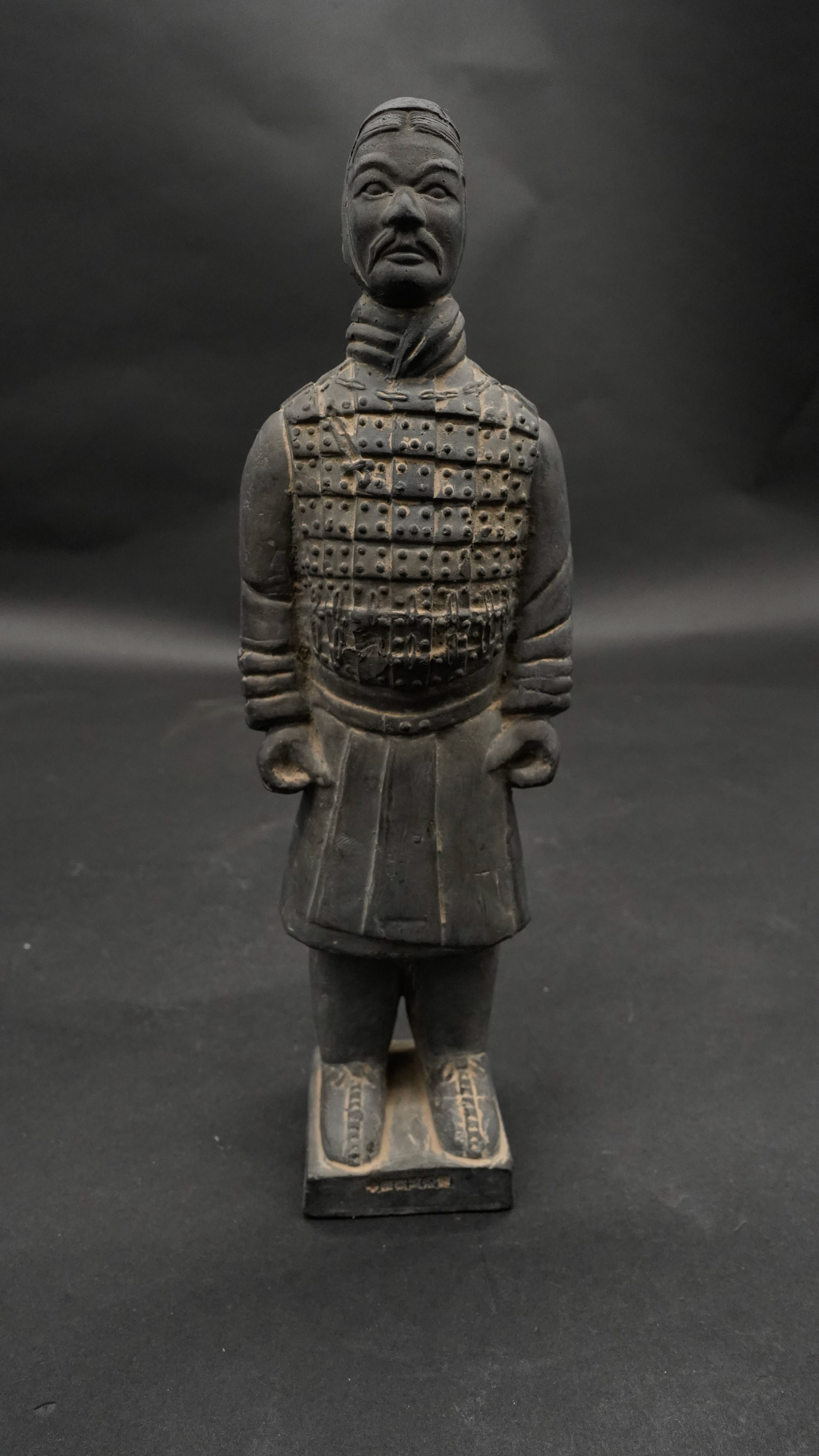 A collection of ceramics and a white metal box. Including a Tang style terracotta warrior statue and - Image 4 of 6