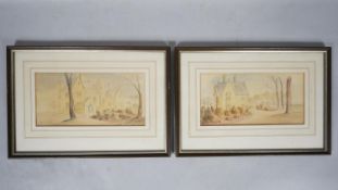 A pair of 19th century framed and glazed watercolours of The Old Manor House, Ingoldsby,