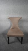 A William Yeoward upholstered side chair with waisted shaped back raised on square tapering