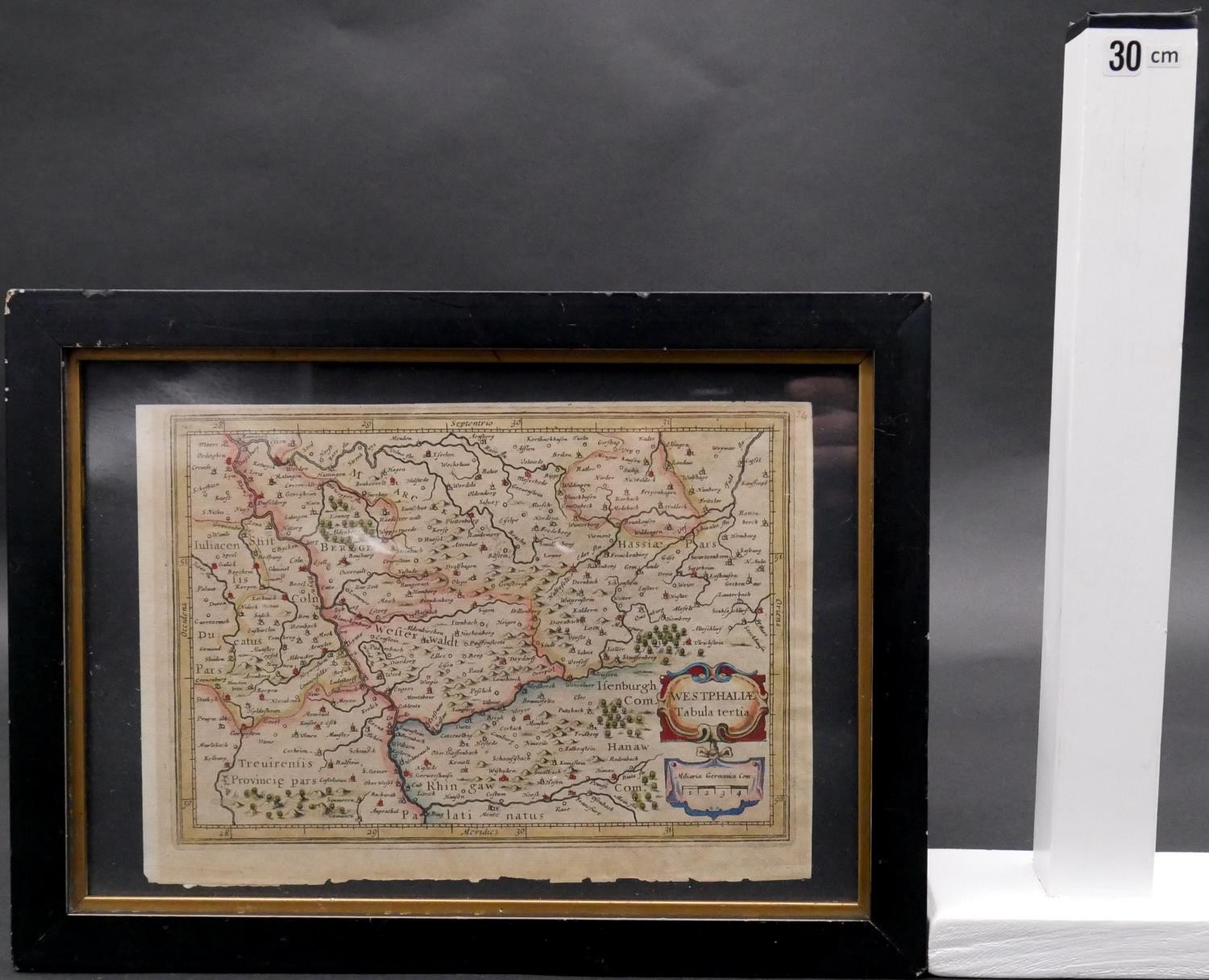 Two framed and glazed antique hand coloured maps. One of Westphaliae, Tabula Tertia. Along with - Image 10 of 10