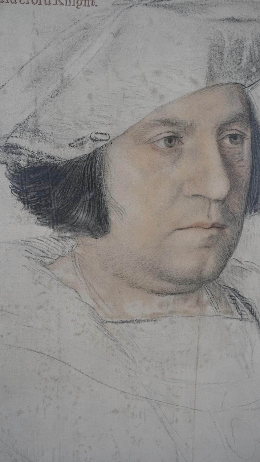 Two framed and glazed prints of drawings. One by Holbein the Younger of Henry Guildford Knight and - Image 7 of 9