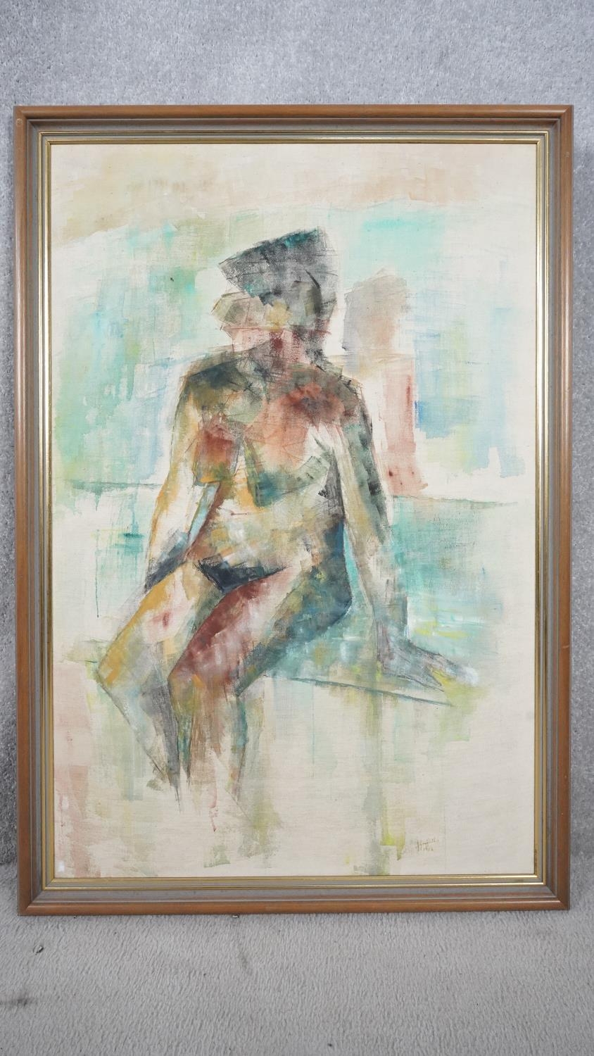 A framed oil on canvas, nude study, signed and dated Griffiths. H.100 W.68 - Image 2 of 5