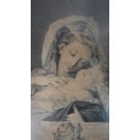 Richard Earlom after G. B. Sassoferrato (1743 - 1822). A framed and glazed engraving of Lady and