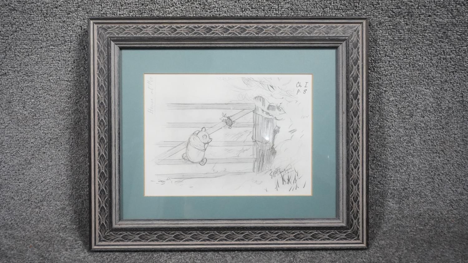 Two framed and glazed prints of A.A. Milne drawings of Winnie Pooh. H.40 W.46 - Image 8 of 13