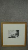 A signed limited edition print, Azumi Bridge, 3/25, signed Miura. W.44.5 H.45