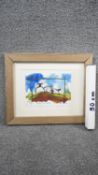 Sarah Hutton- A framed and glazed artists proof signed print. Titled 'Sheep on Moors'. Signed by